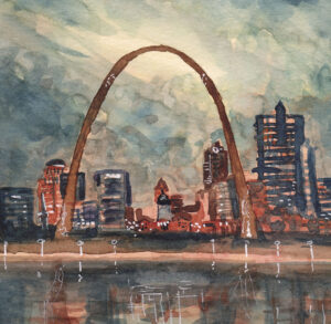 Illustration of the Gateway Arch, St. Louis 